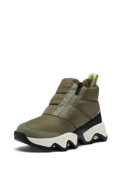 NWT Sorel Kinetic Impact Puffy Zip Waterproof Stone Green/Black